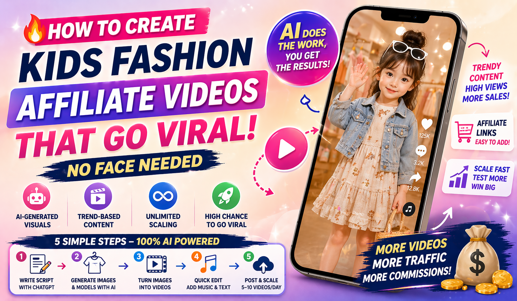 🔥 HOW TO CREATE VIRAL KIDS FASHION AFFILIATE VIDEOS (NO FACE NEEDED)